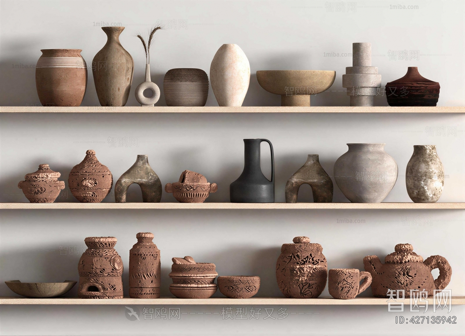 Wabi-sabi Style Clay Pot
