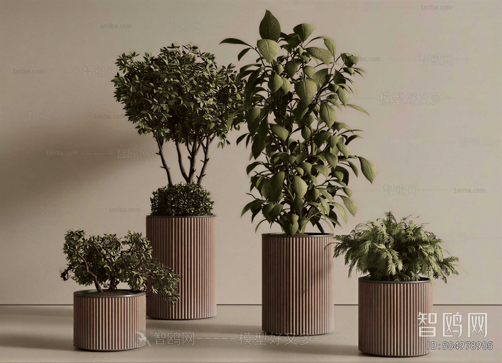 Modern Ground Green Plant Potted Plants