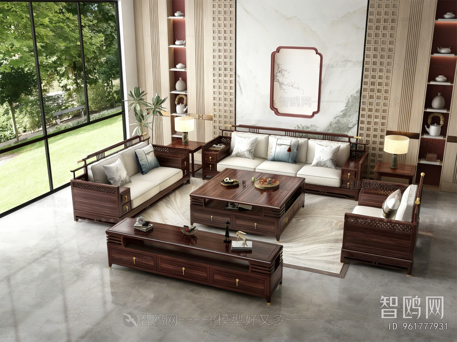 New Chinese Style Sofa Combination