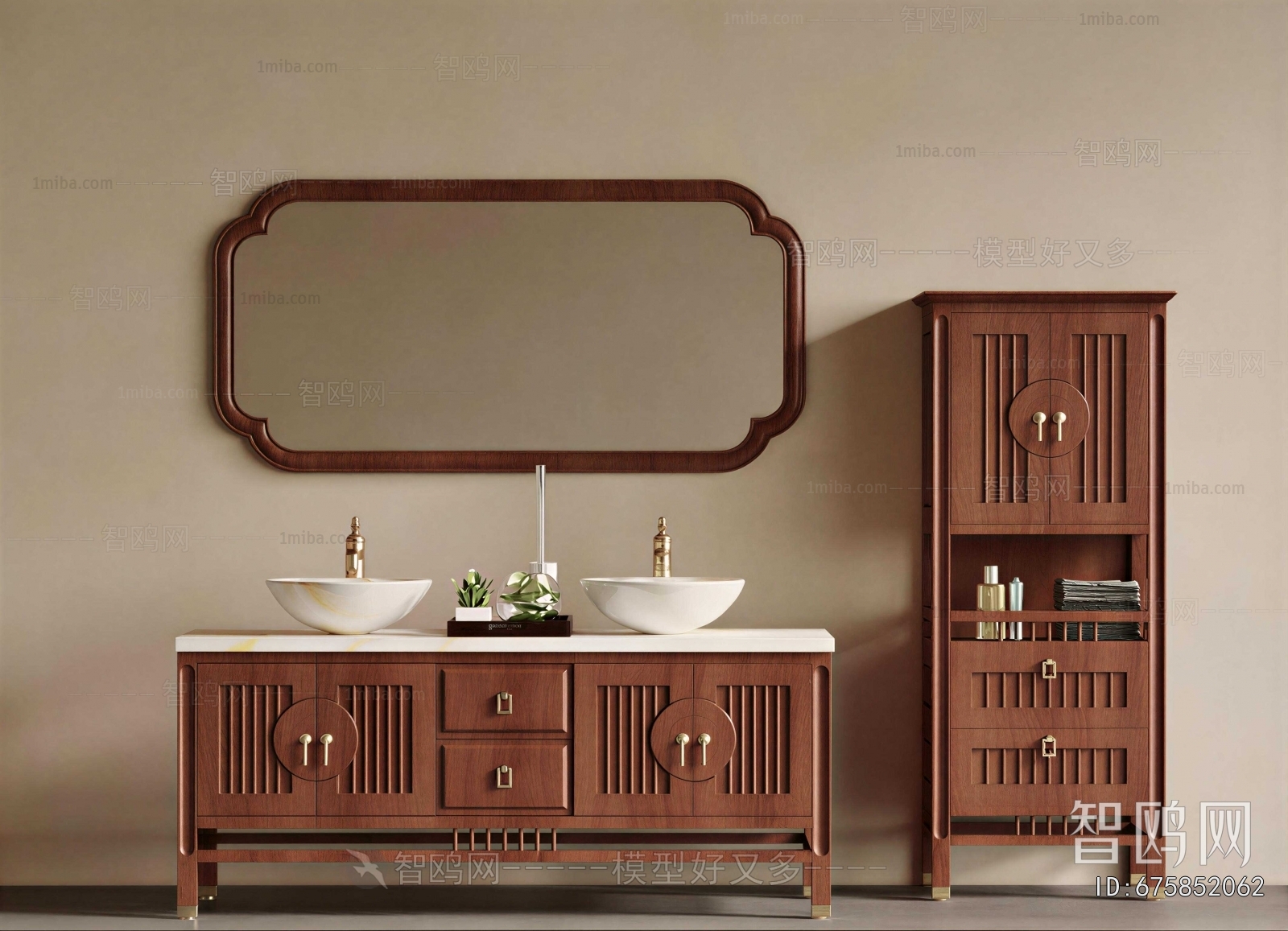 New Chinese Style Bathroom Cabinet