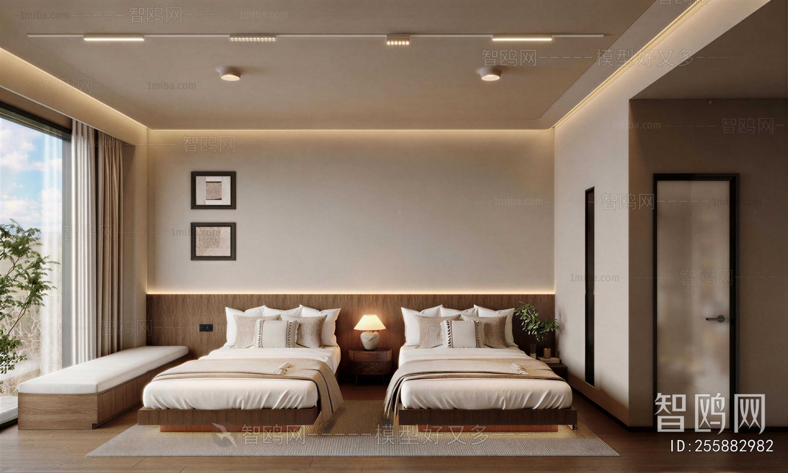 Wabi-sabi Style Guest Room