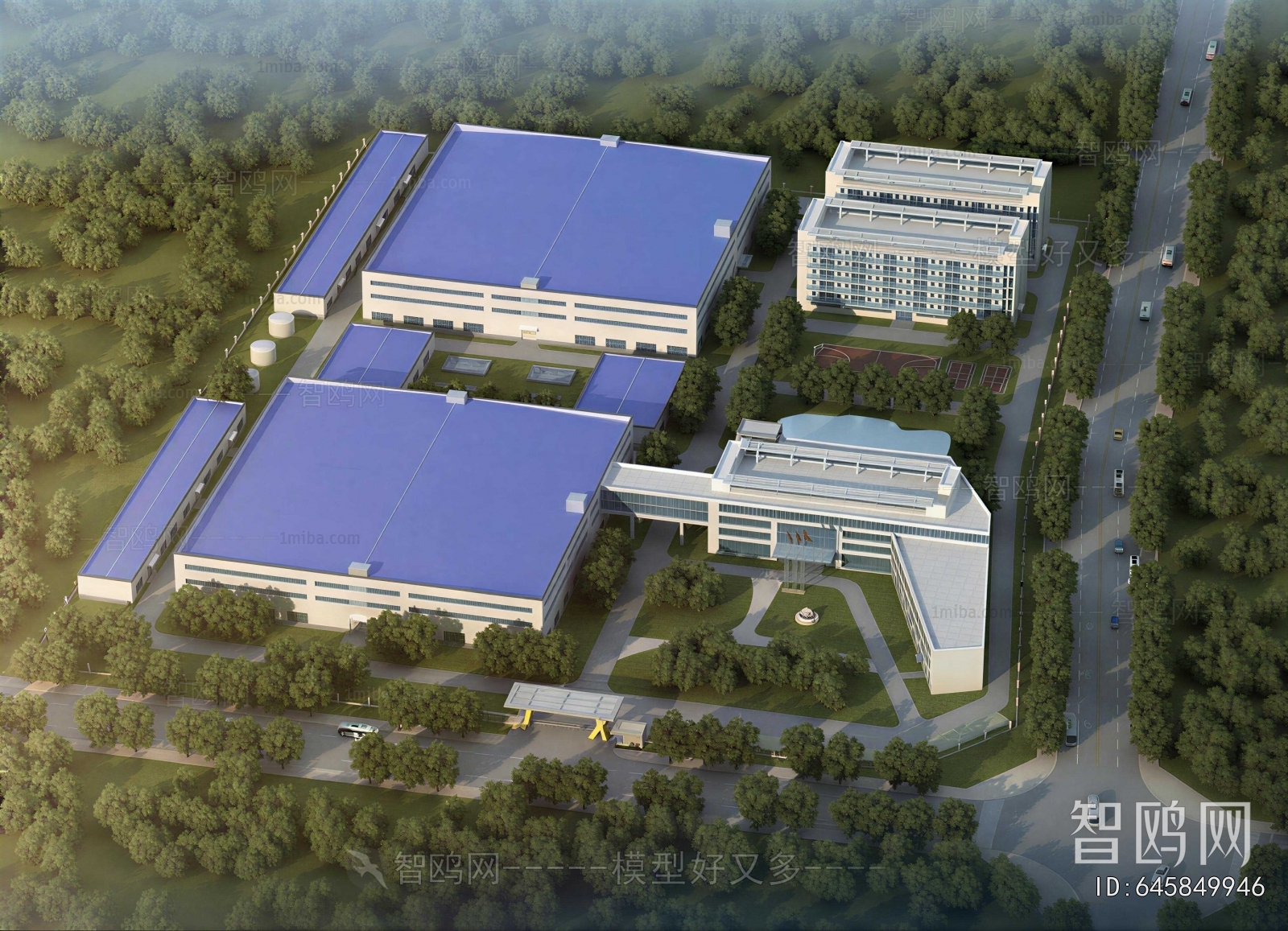 Modern Architectural Bird's-eye View Planning