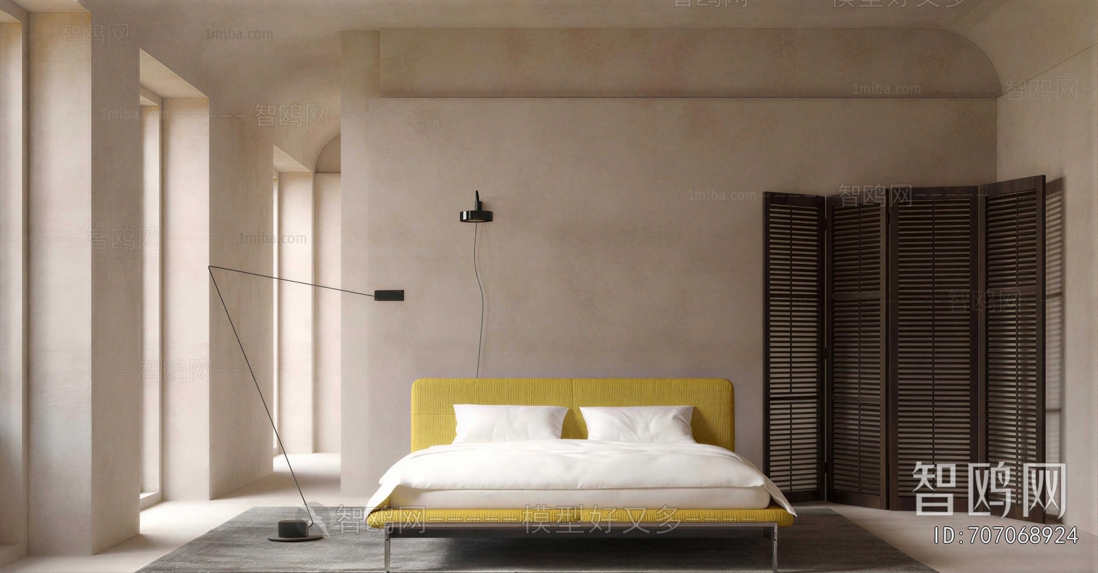 Wabi-sabi Style Double Bed