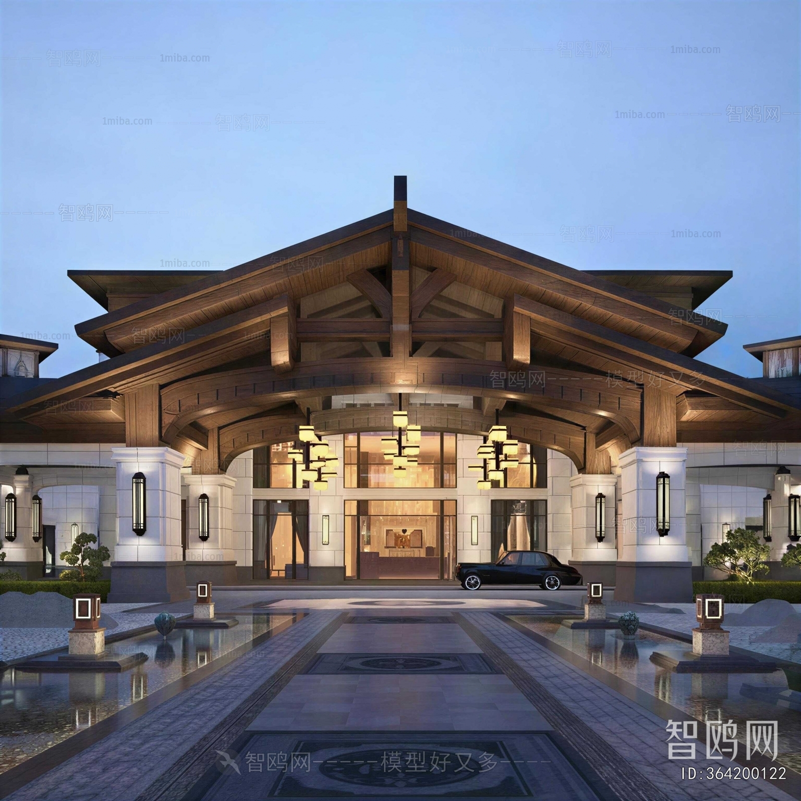New Chinese Style Appearance Of Commercial Building
