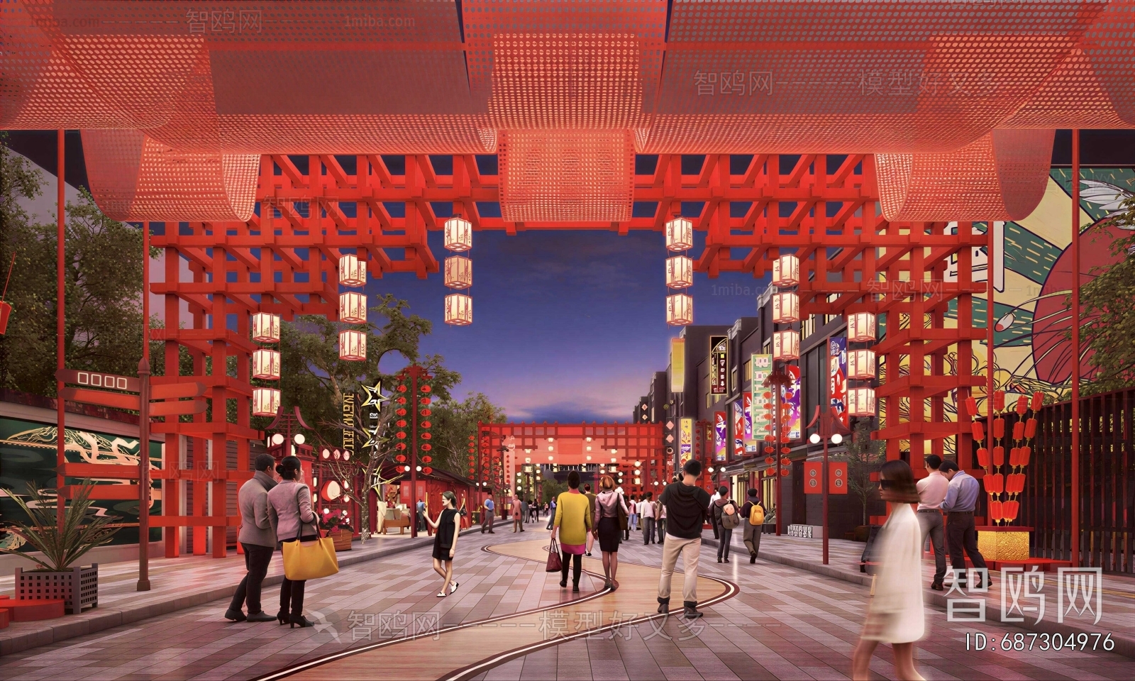 New Chinese Style Commercial Street