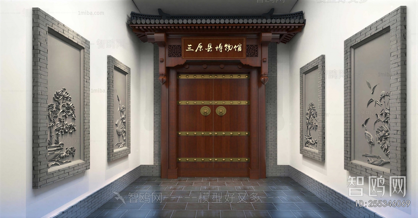 New Chinese Style Solid Wood Door