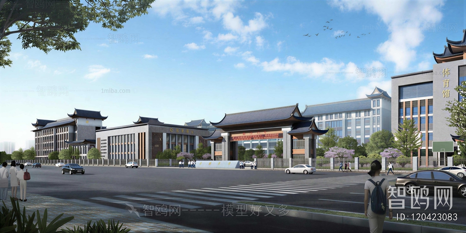 New Chinese Style School Building
