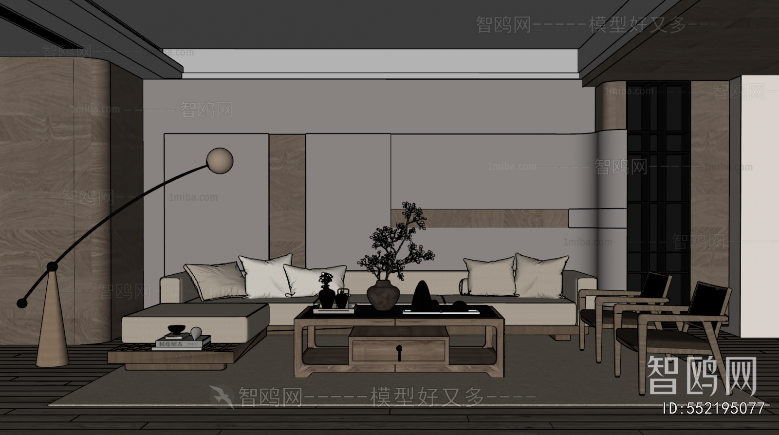 New Chinese Style A Living Room