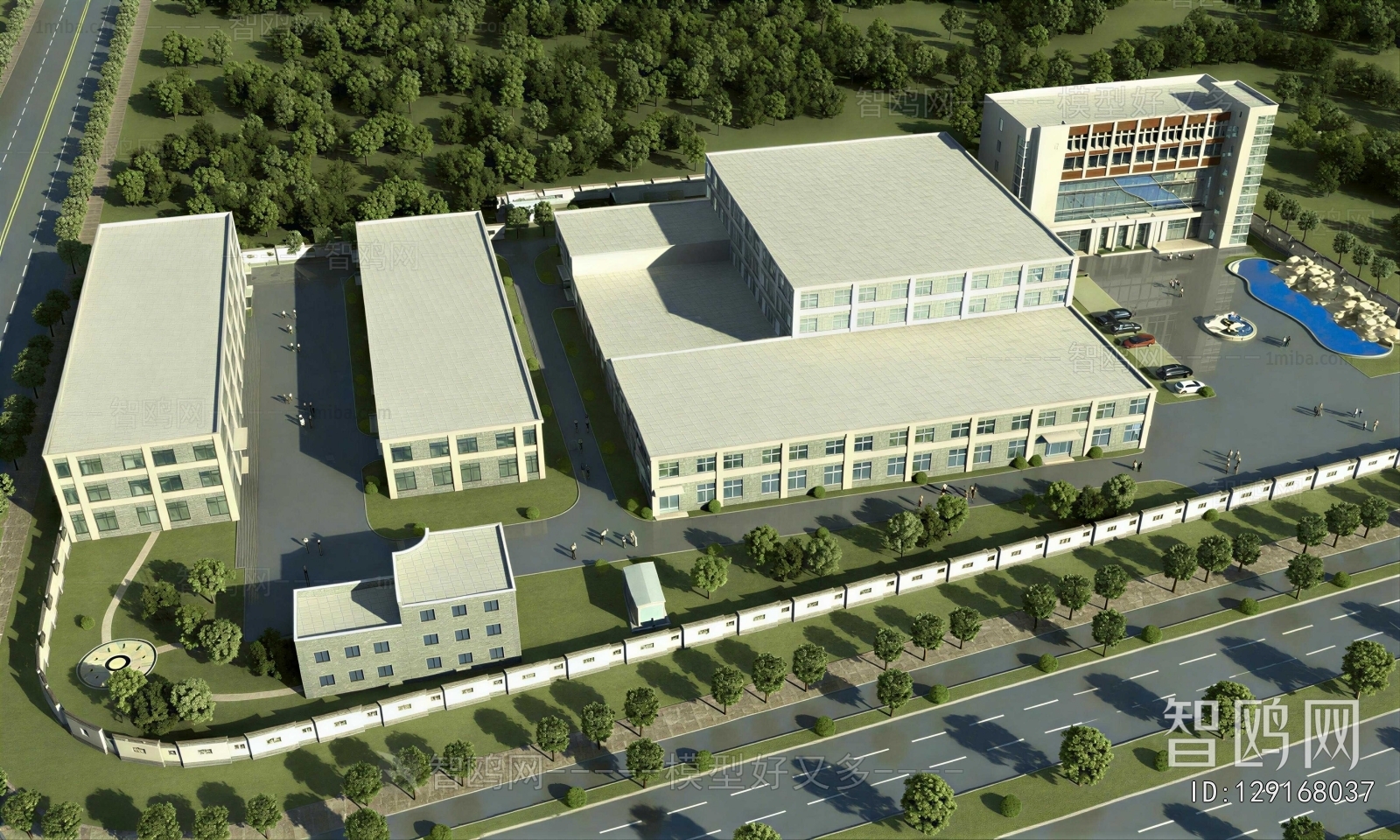 Modern Architectural Bird's-eye View Planning