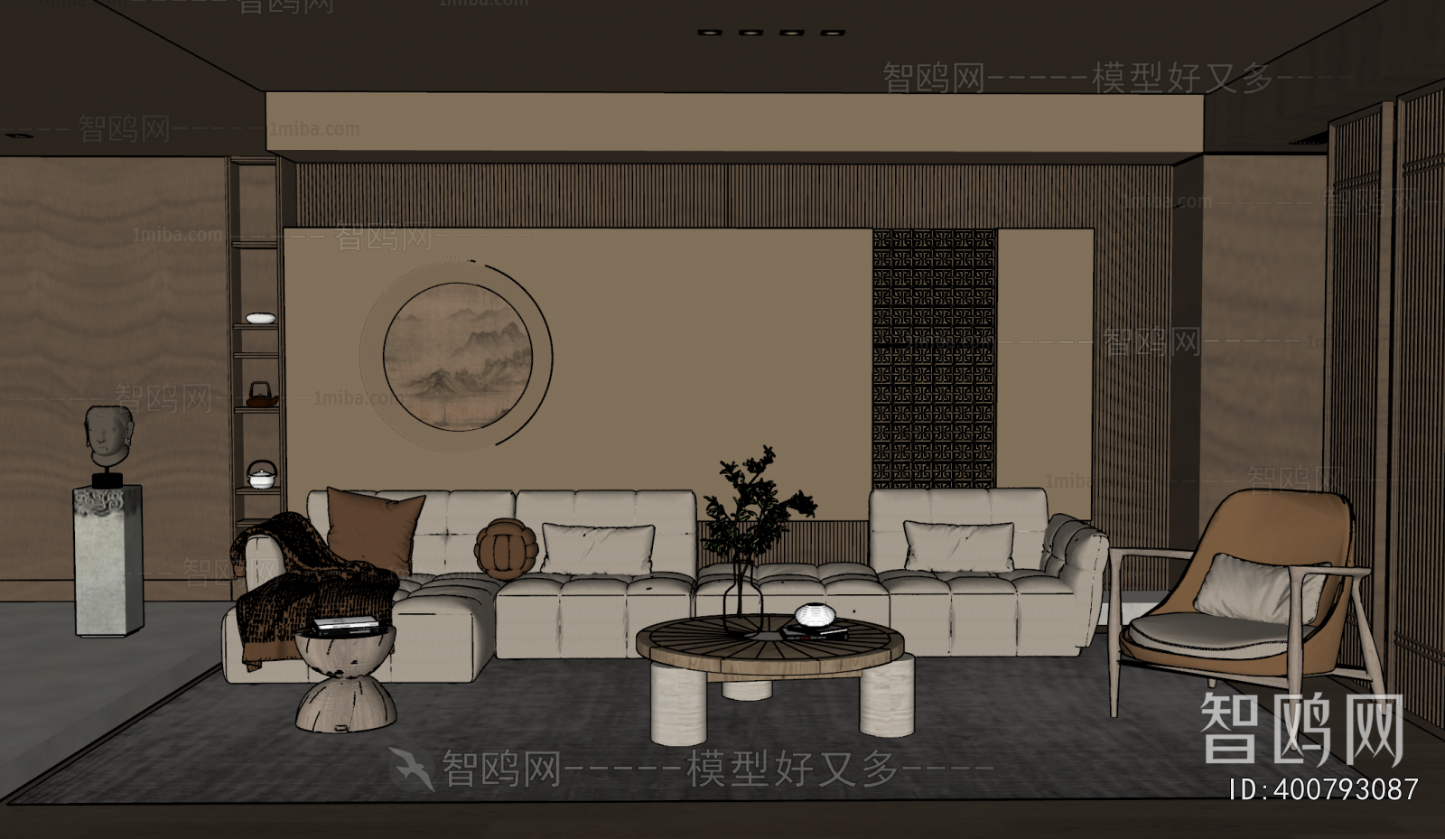 New Chinese Style A Living Room