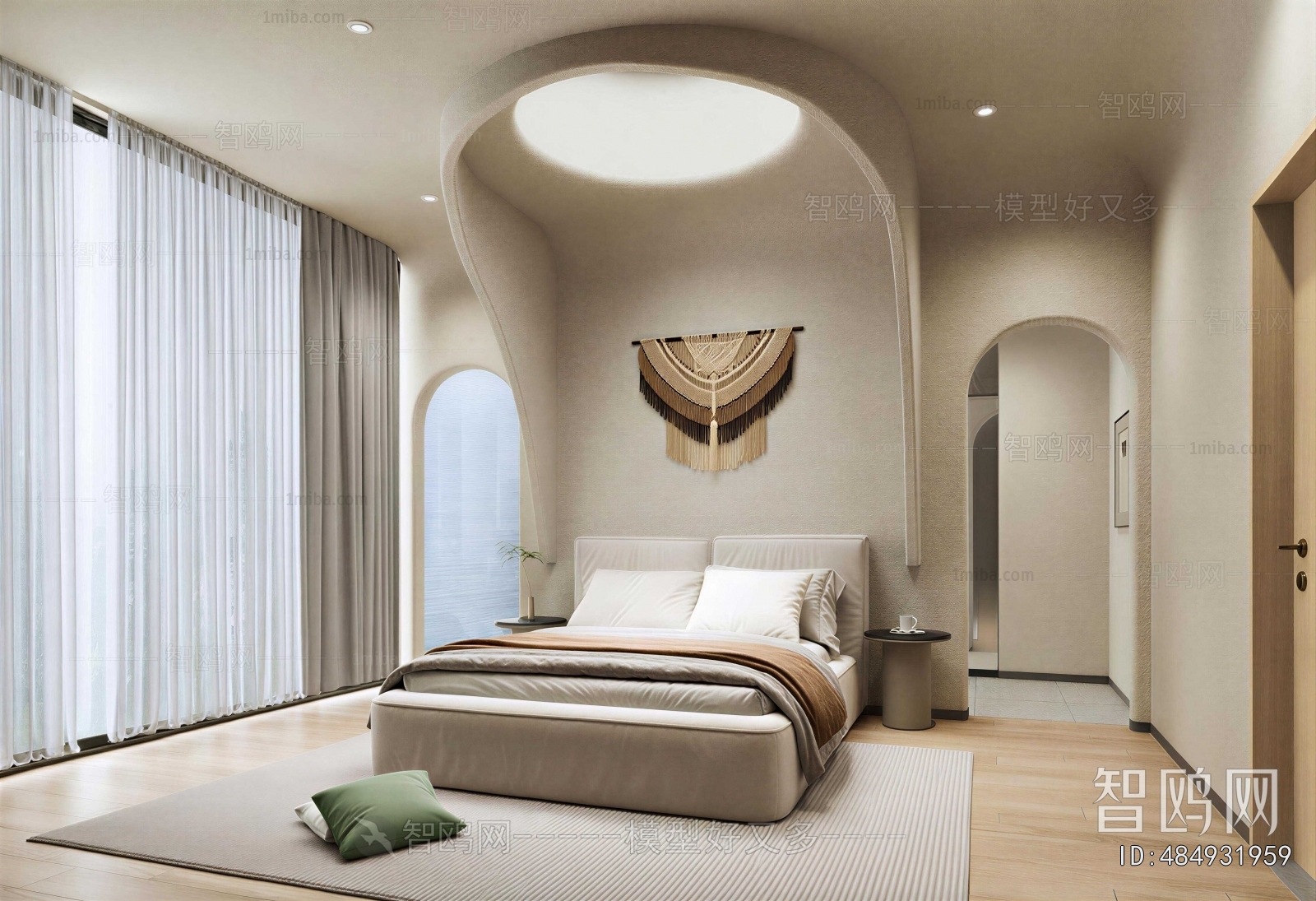 Wabi-sabi Style Guest Room