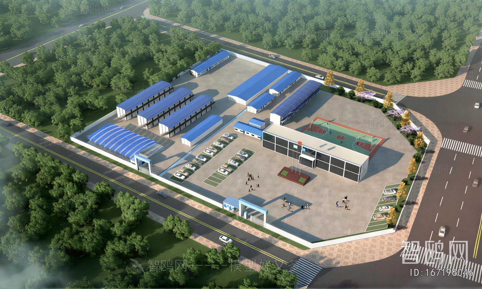 Modern Architectural Bird's-eye View Planning