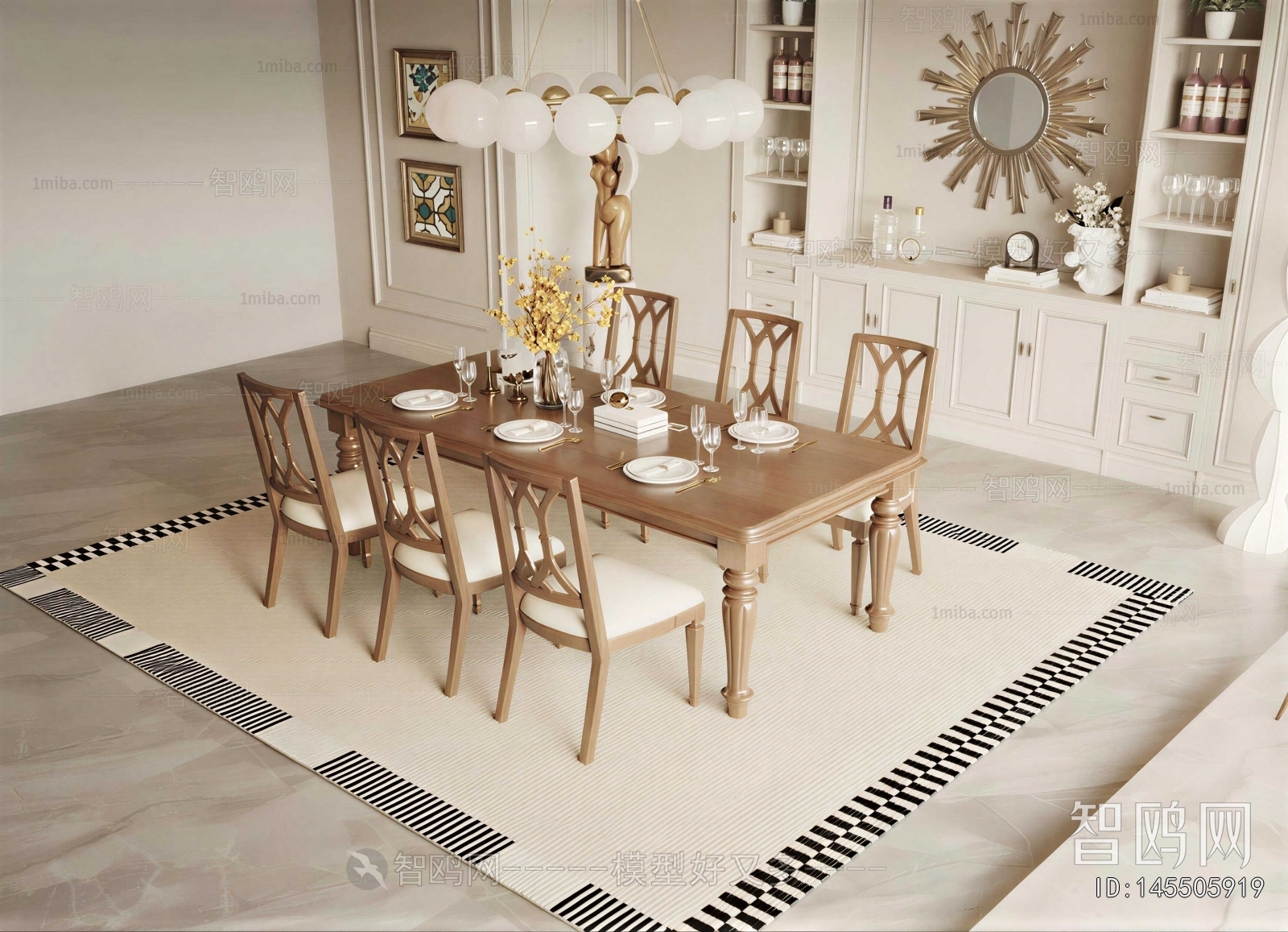 American Style Dining Table And Chairs