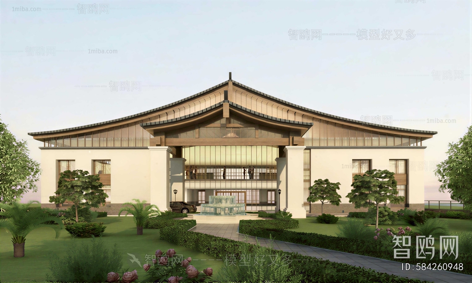 New Chinese Style Appearance Of Commercial Building