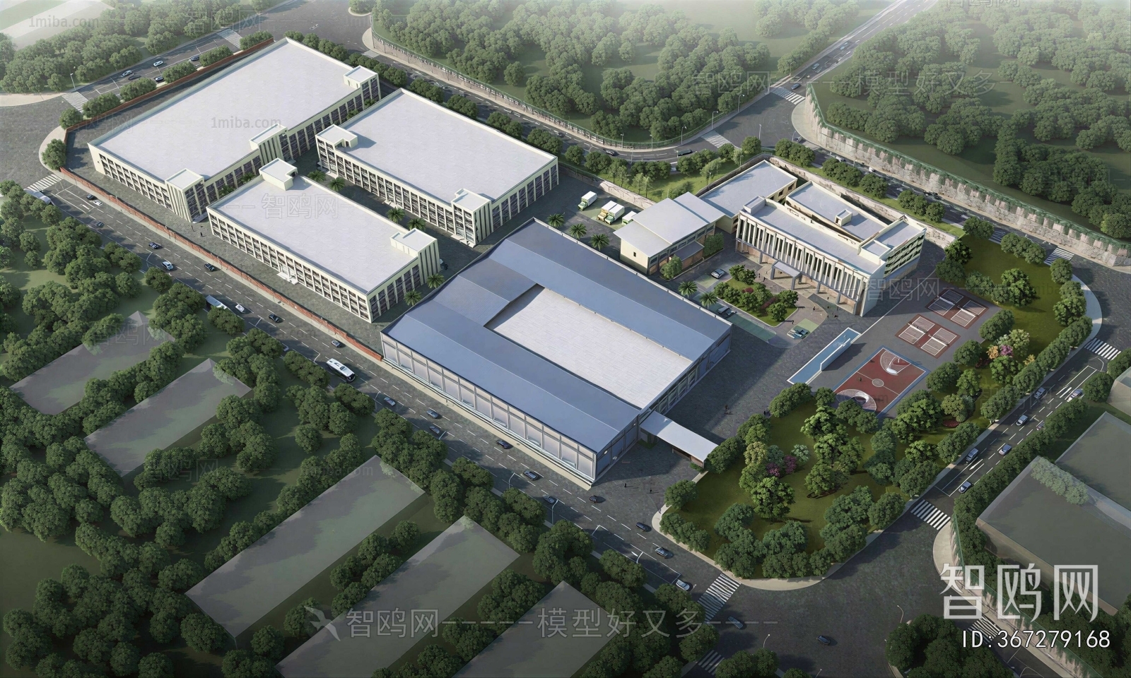 Modern Architectural Bird's-eye View Planning