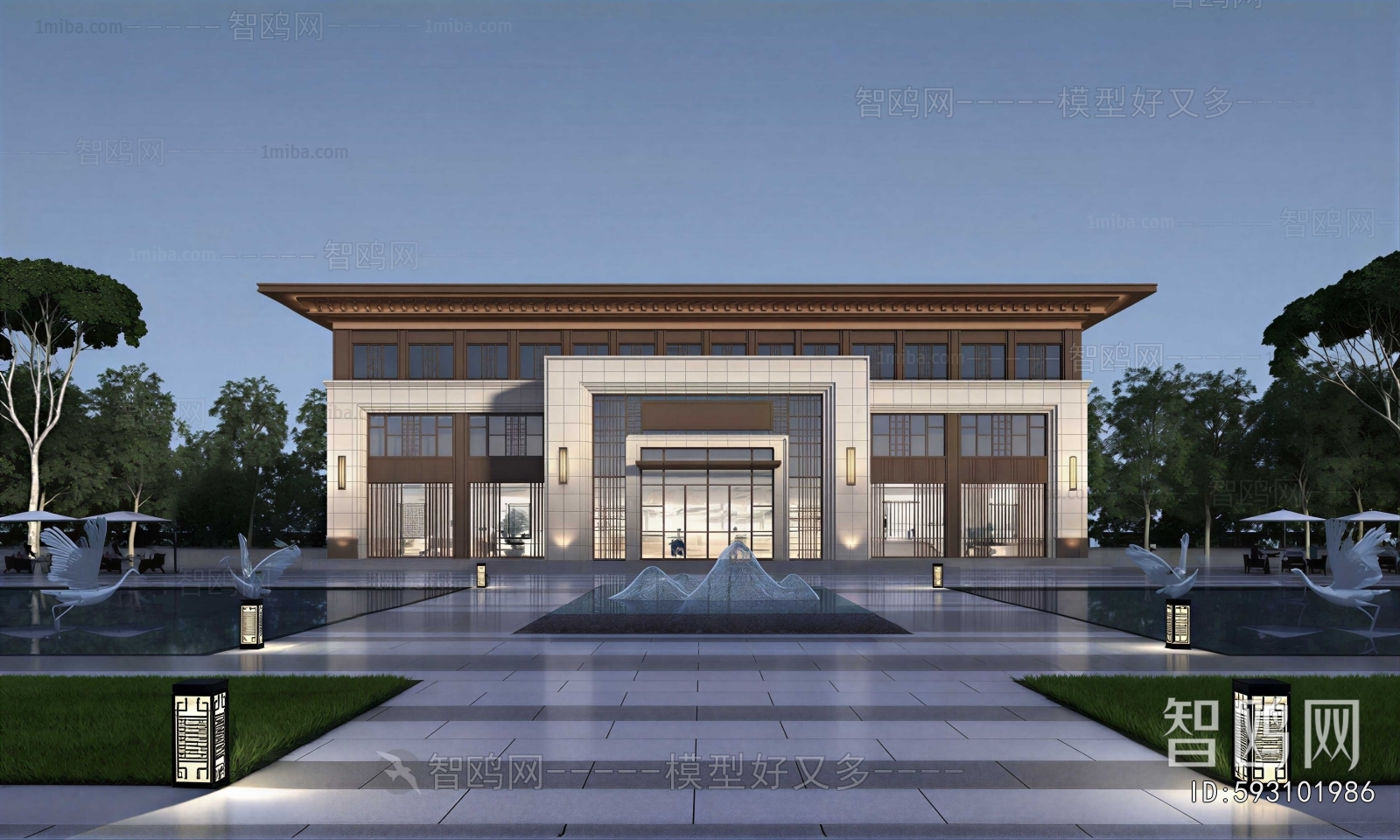 New Chinese Style Appearance Of Commercial Building