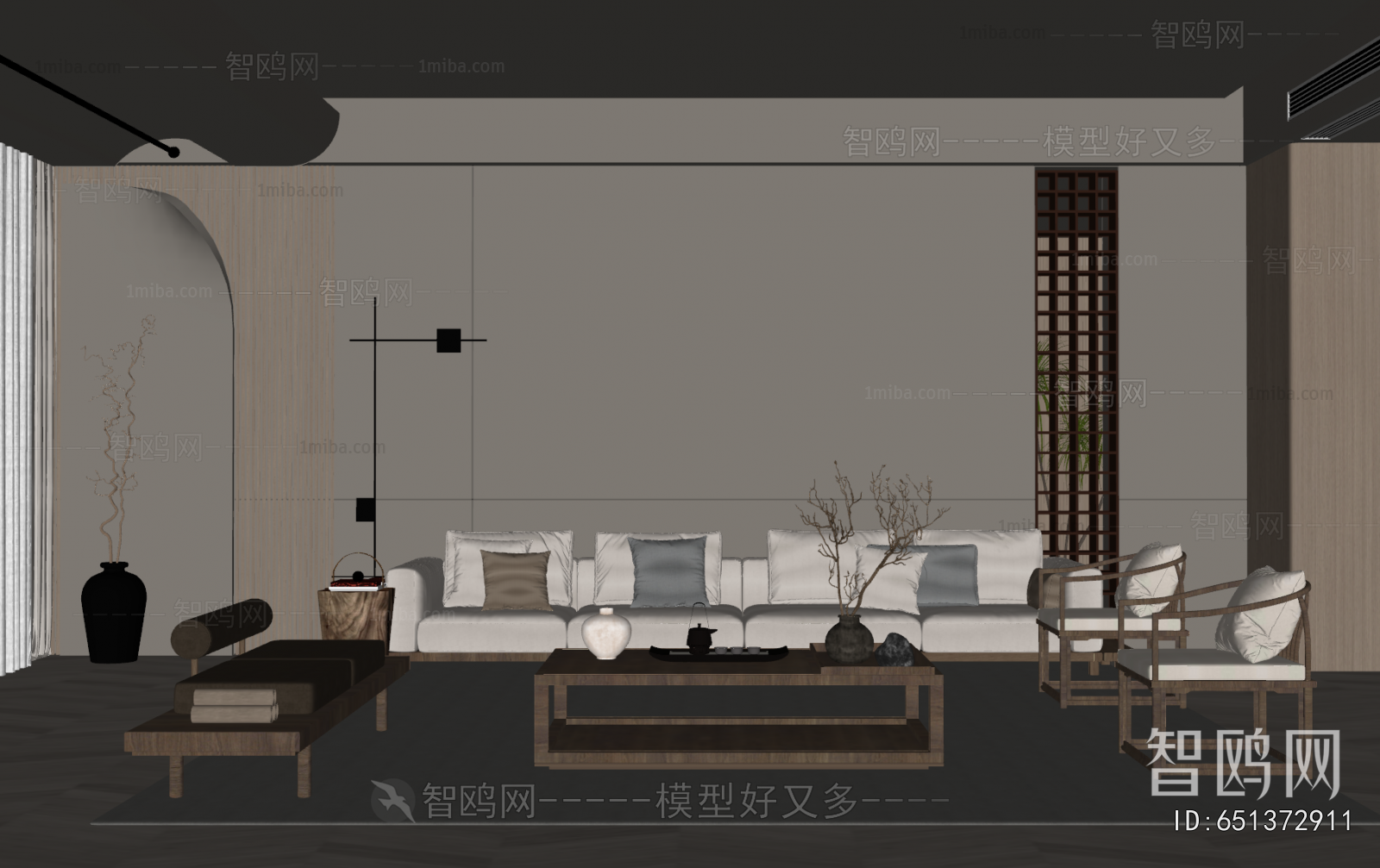 New Chinese Style A Living Room