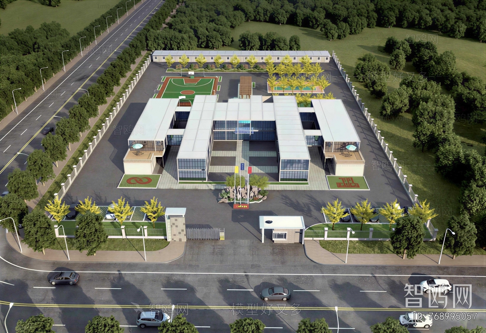 Modern Architectural Bird's-eye View Planning