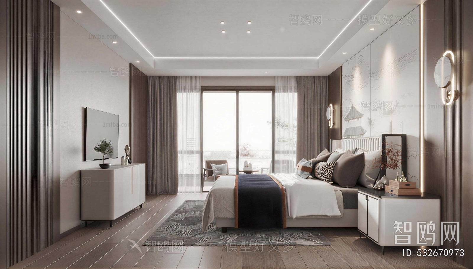 New Chinese Style Bedroom