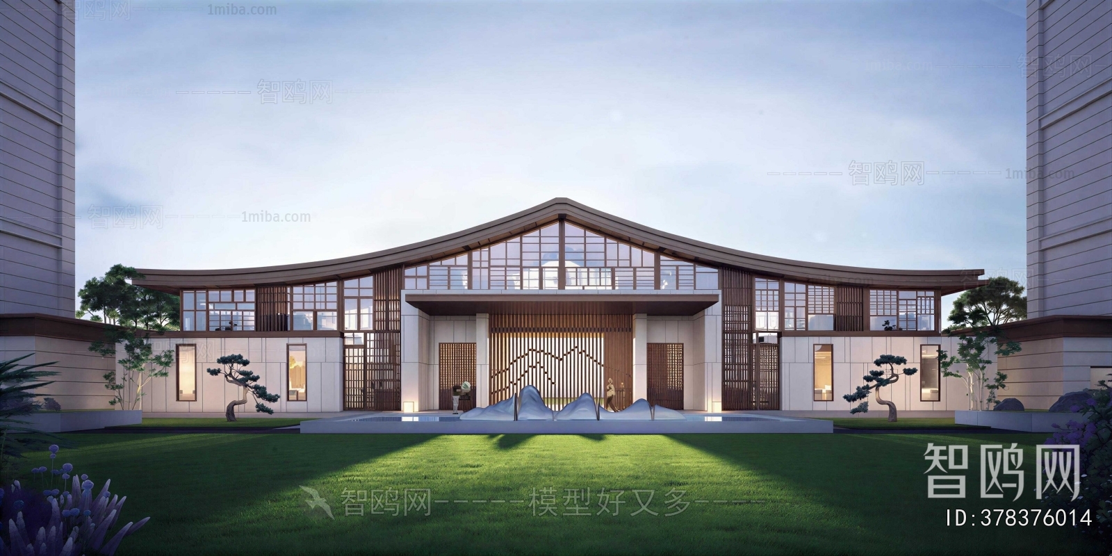 New Chinese Style Appearance Of Commercial Building