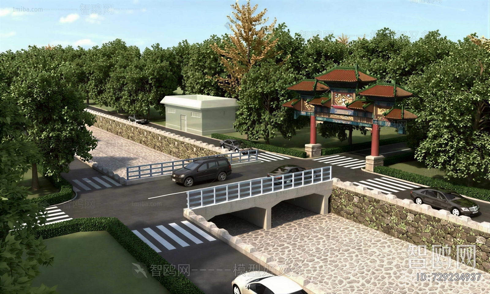 Chinese Style Decorated Archway