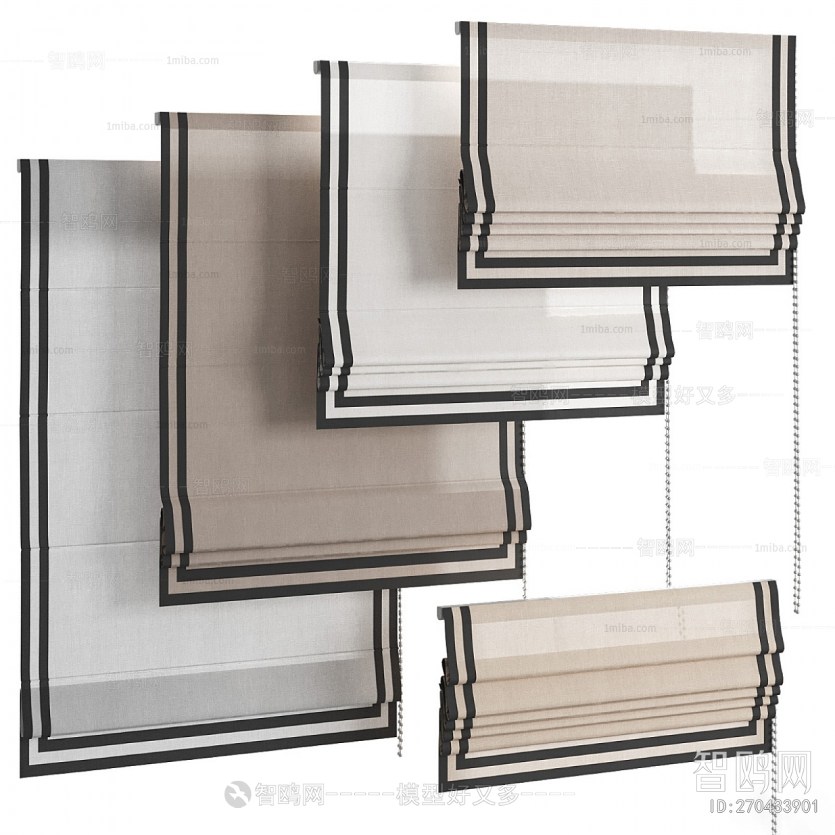 New Chinese Style Roman Curtain