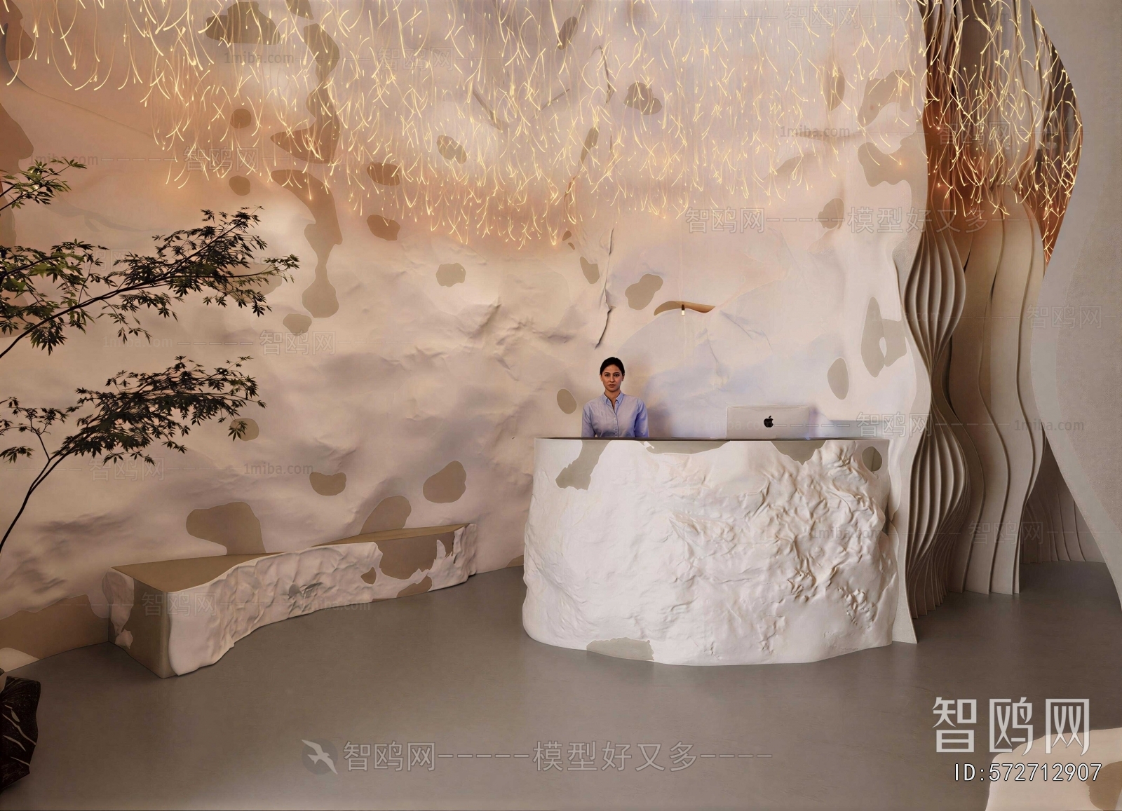Wabi-sabi Style Reception Desk