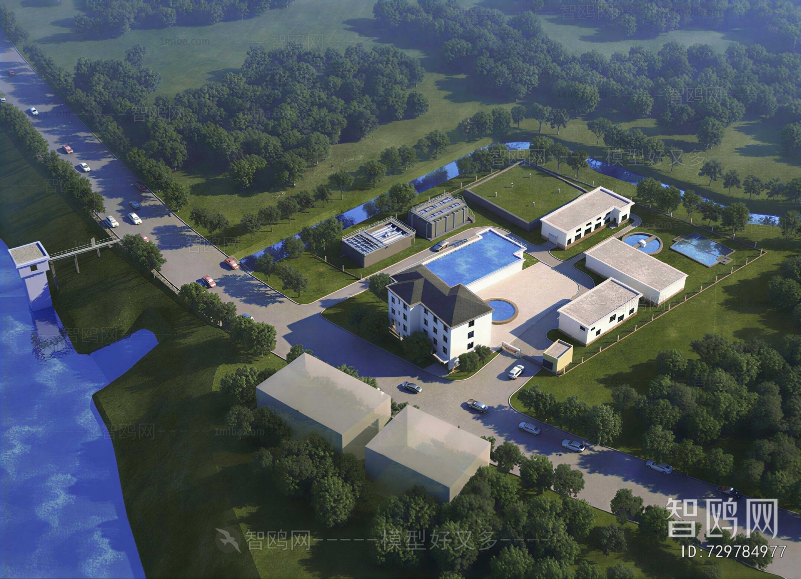 Modern Architectural Bird's-eye View Planning