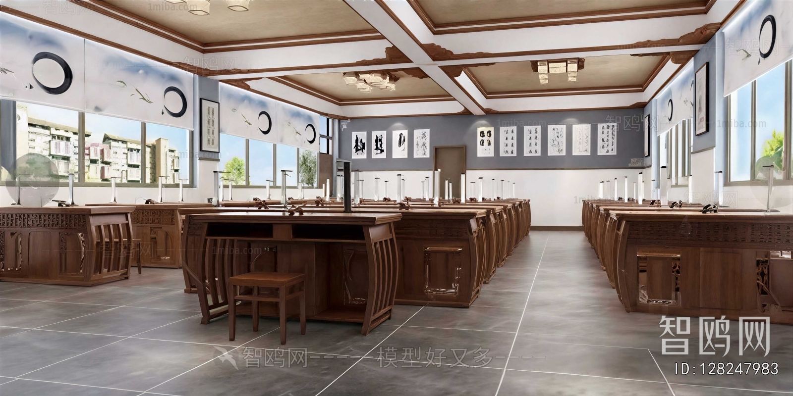 New Chinese Style Calligraphy Classroom