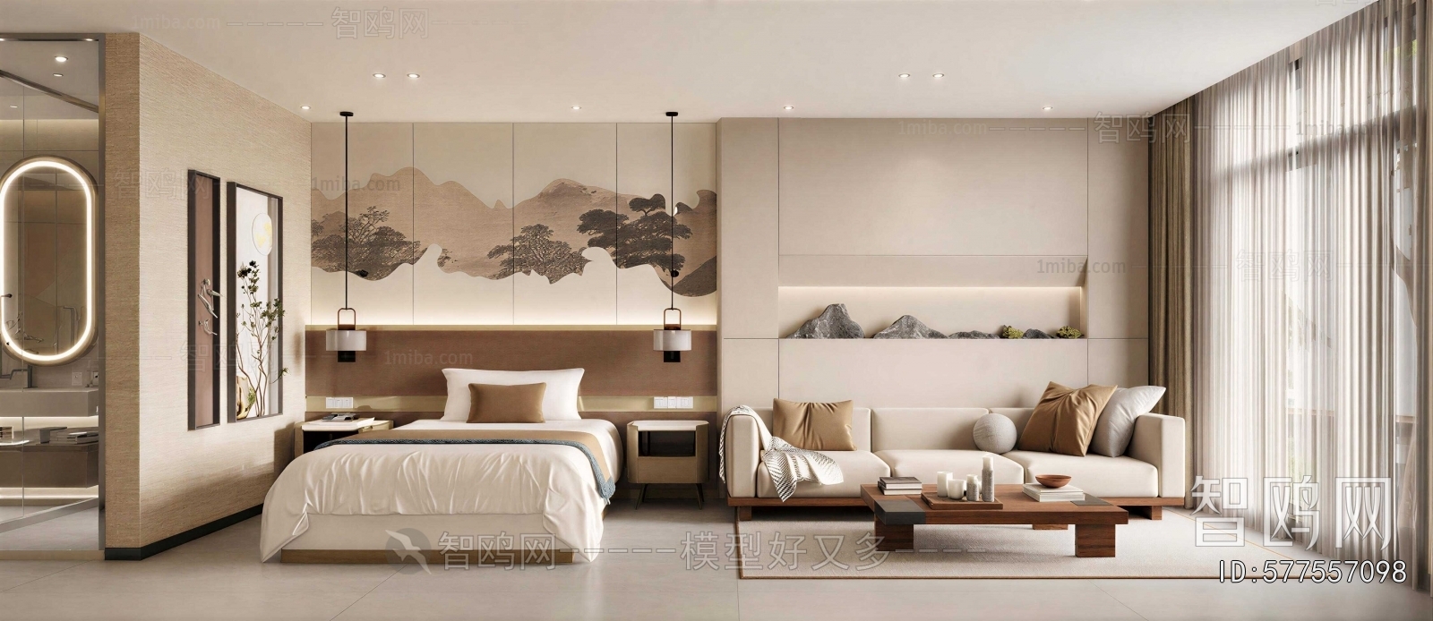 New Chinese Style Bedroom