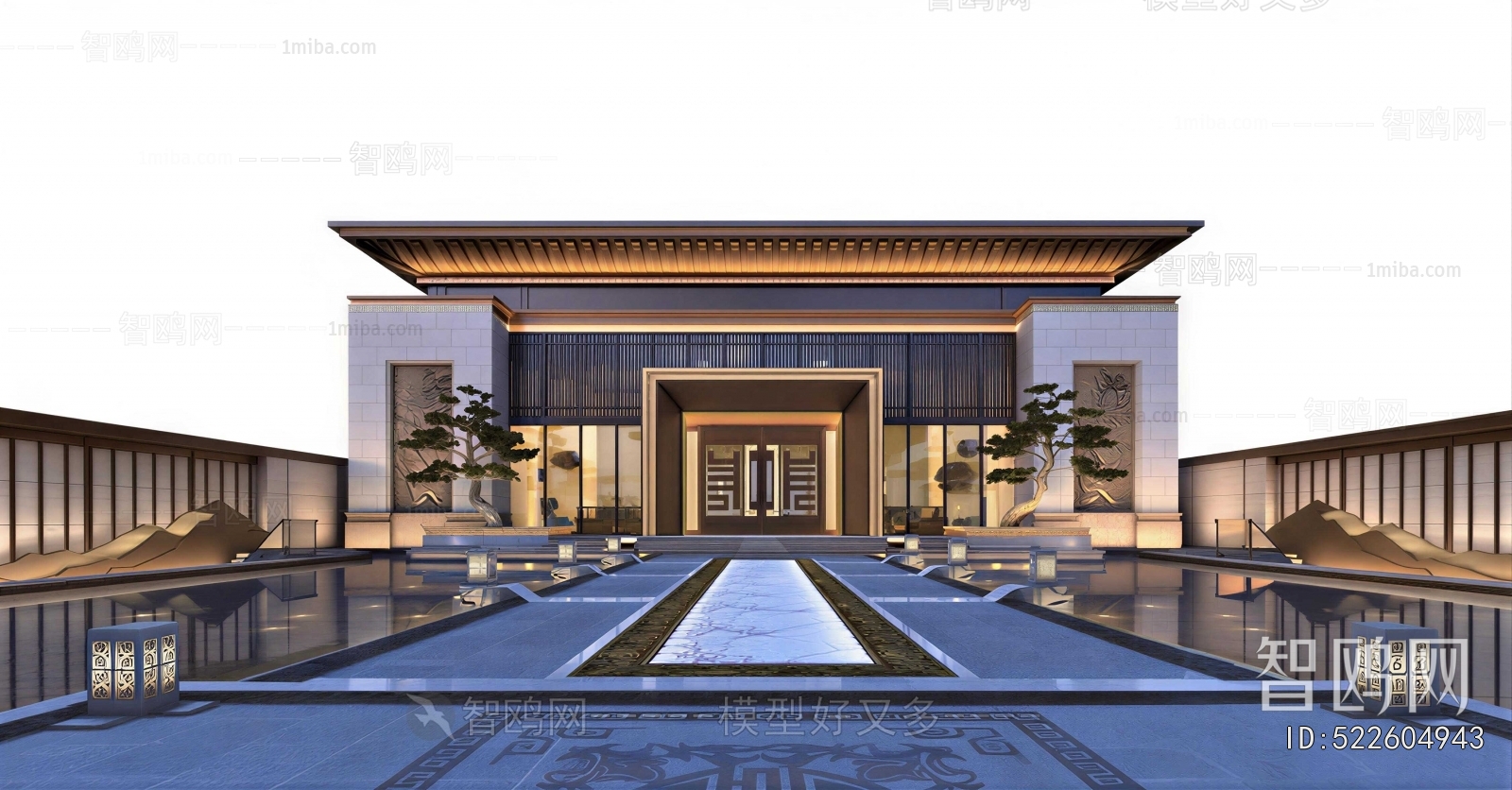 New Chinese Style Appearance Of Commercial Building
