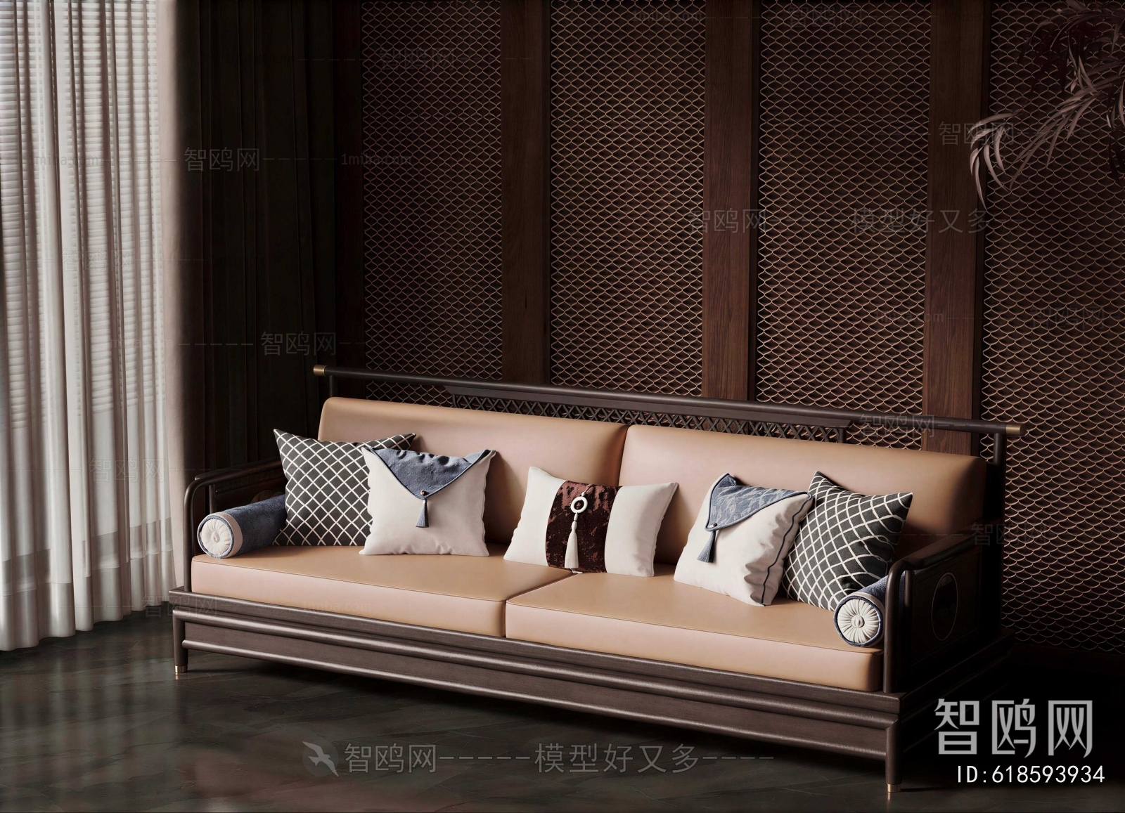 New Chinese Style A Sofa For Two