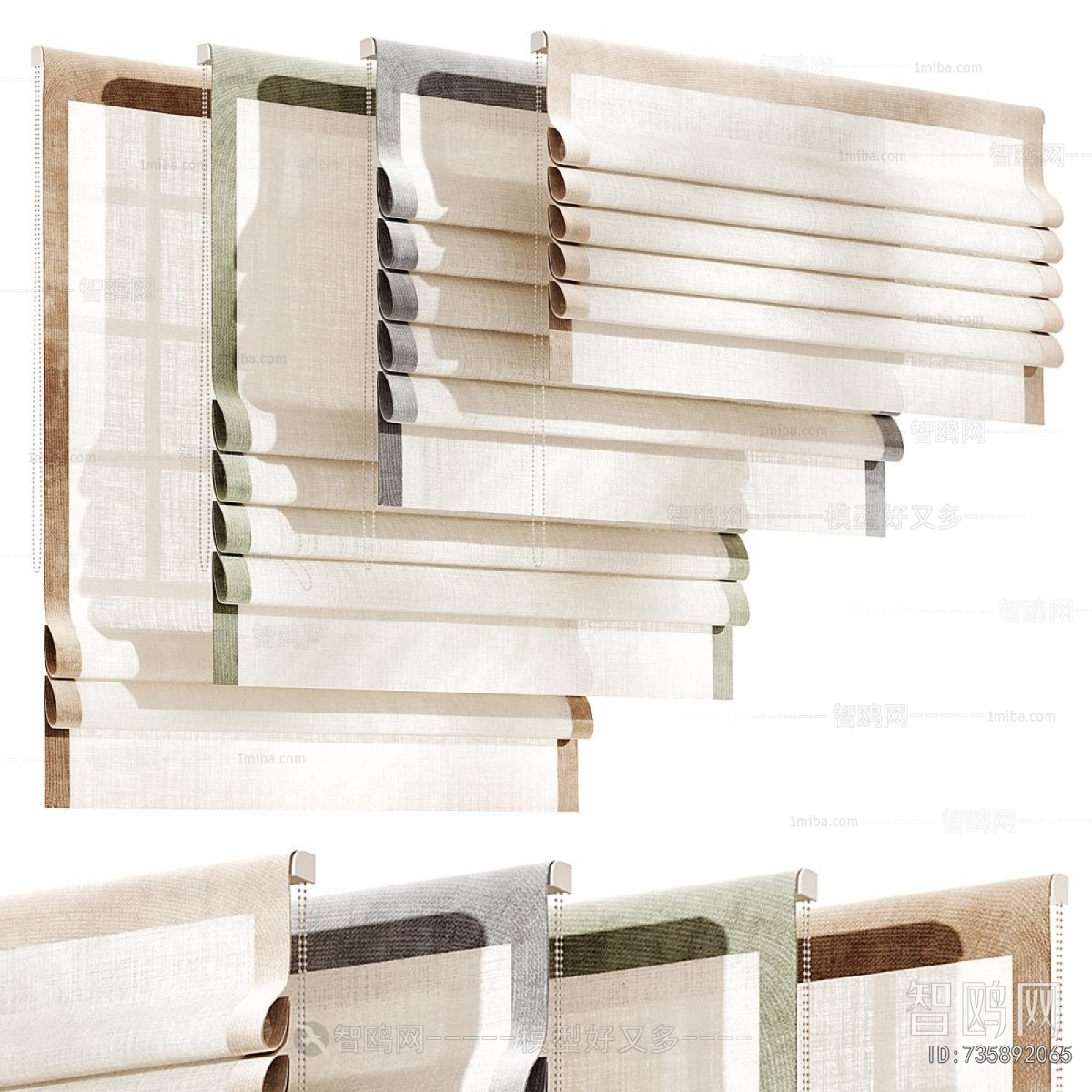 New Chinese Style Roman Curtain