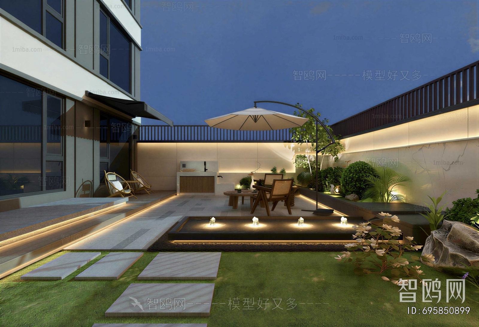 Modern Courtyard/landscape