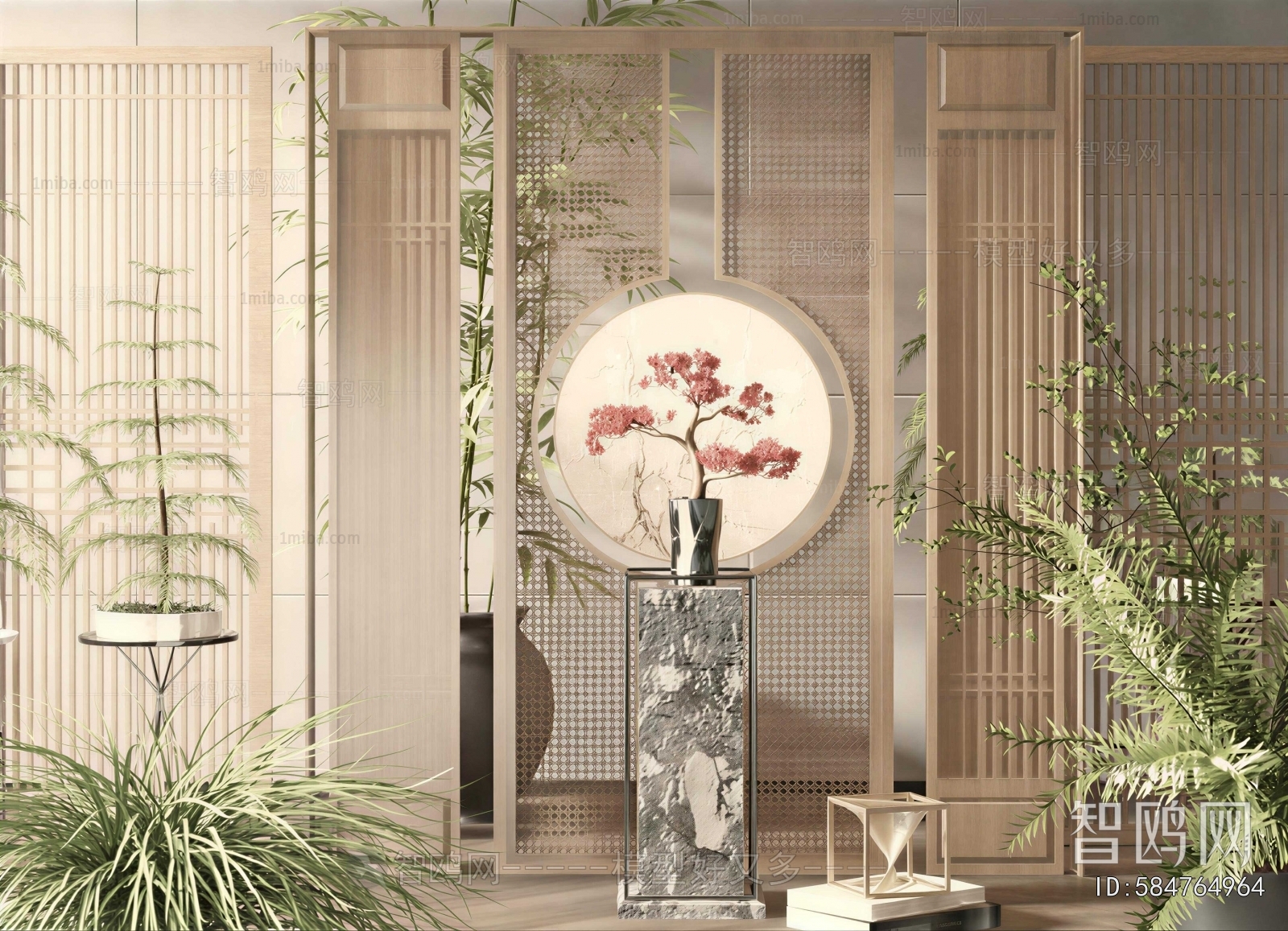 New Chinese Style Potted Green Plant