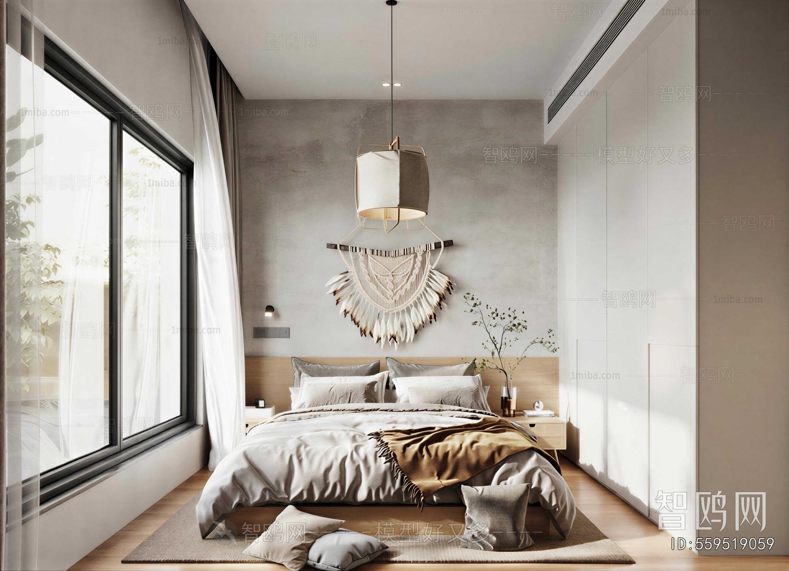 Wabi-sabi Style Bedroom