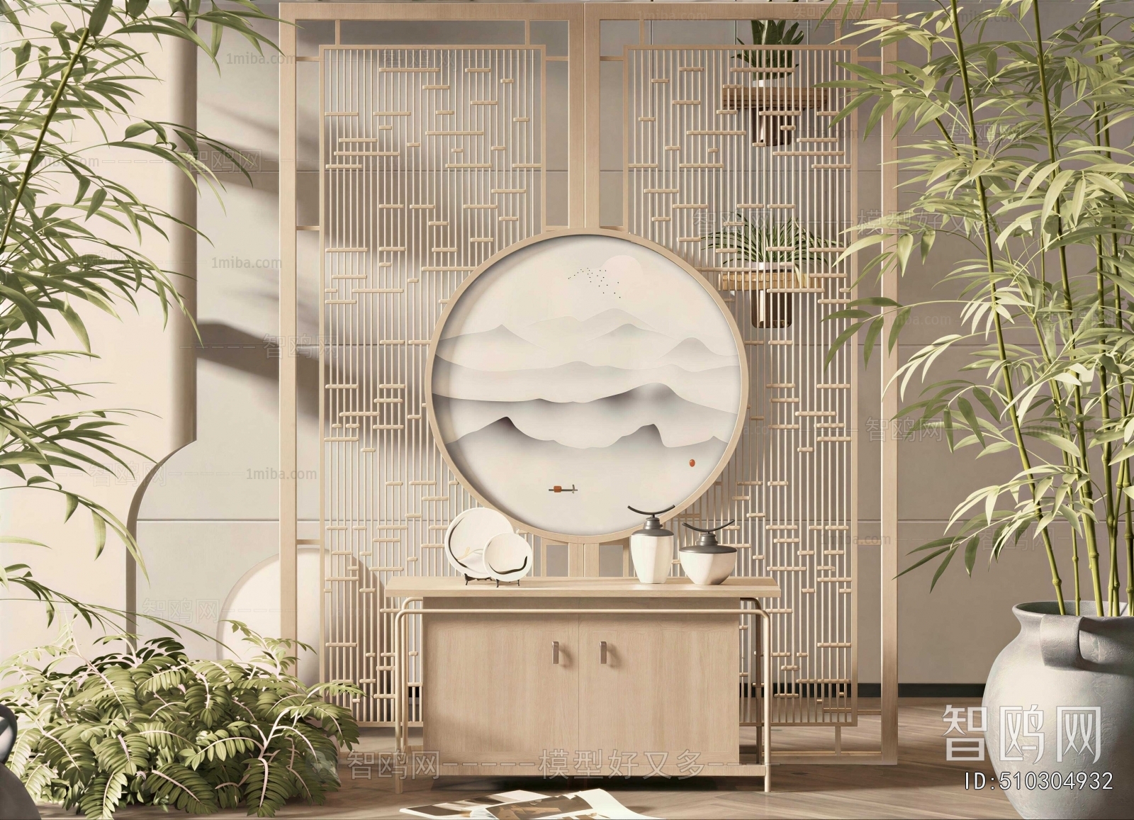 New Chinese Style Entrance Cabinet