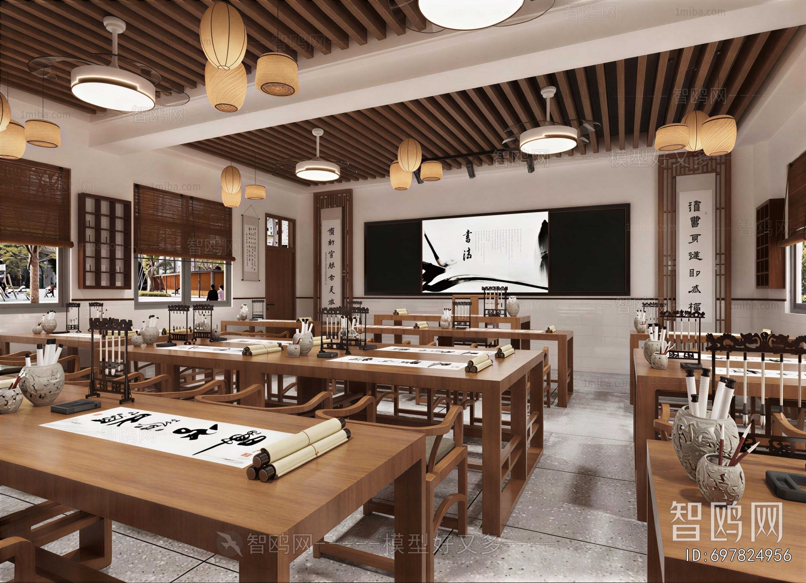 New Chinese Style Calligraphy Classroom