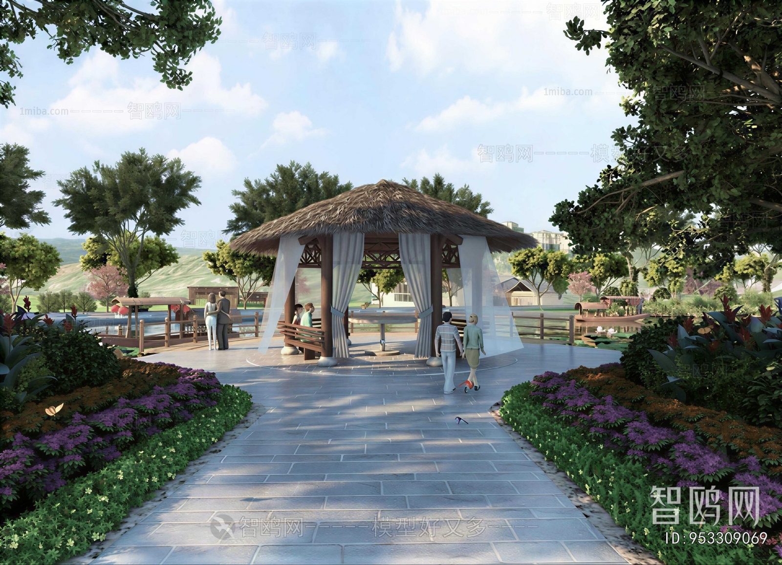 New Chinese Style Park Landscape