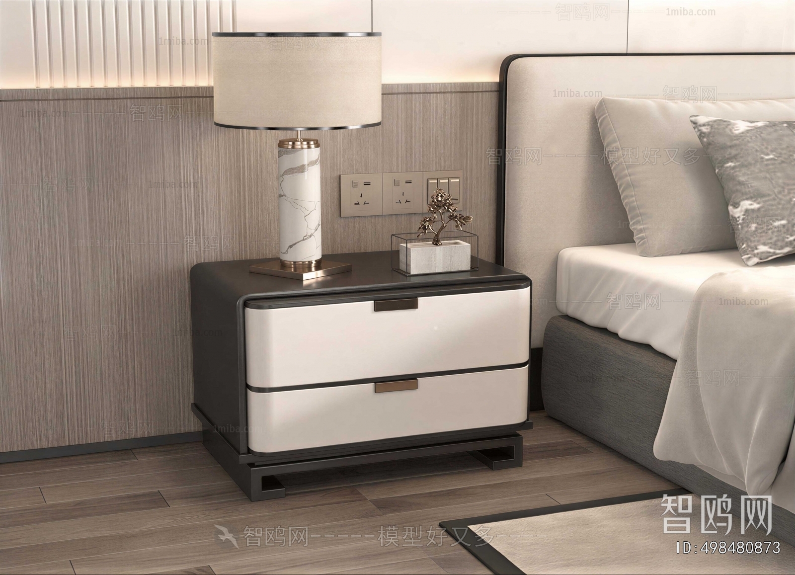 New Chinese Style Bedside Cupboard