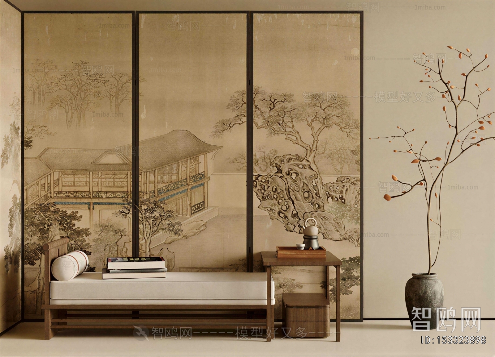 New Chinese Style Sofa Stool