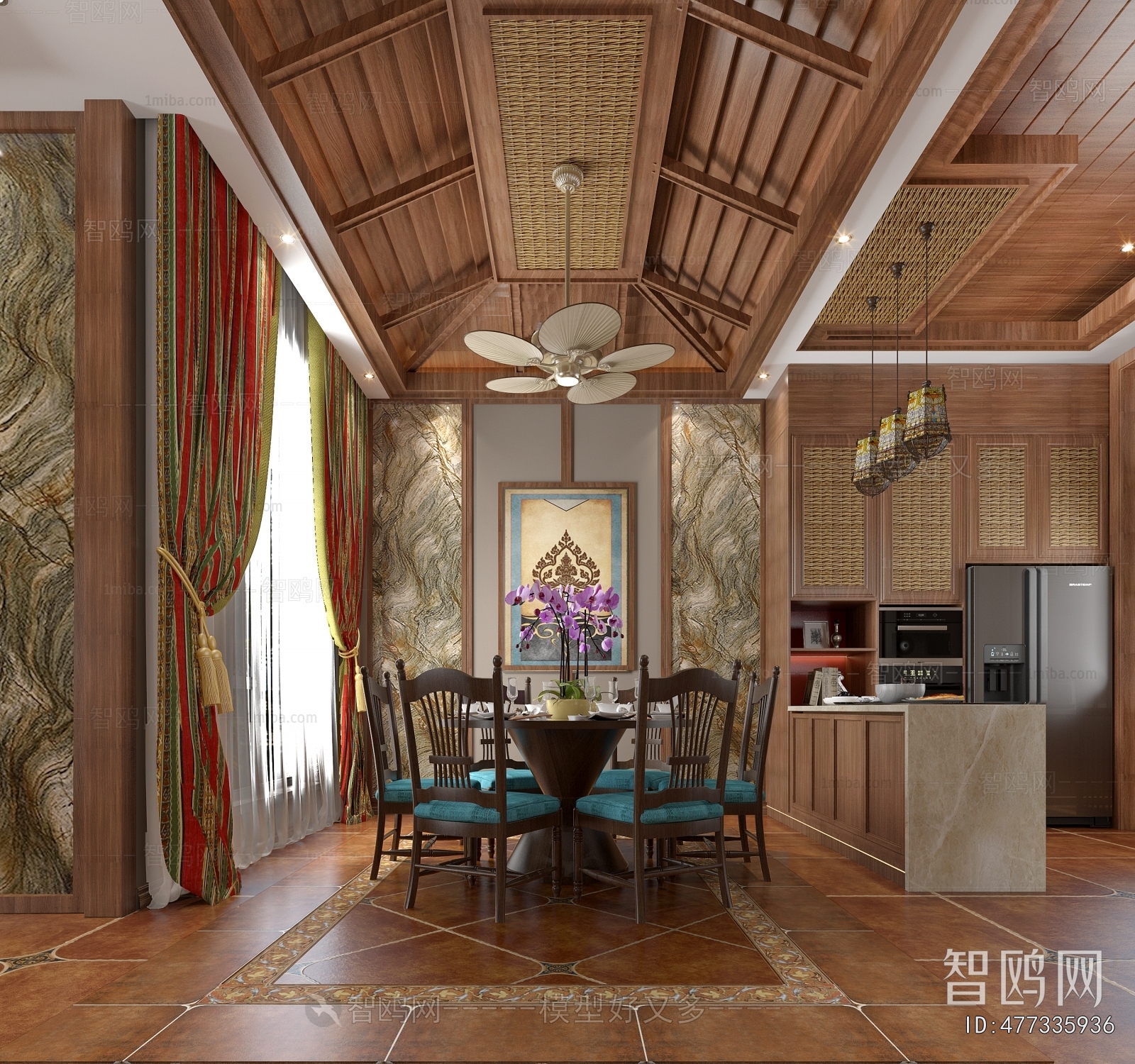 Southeast Asian Style Dining Room