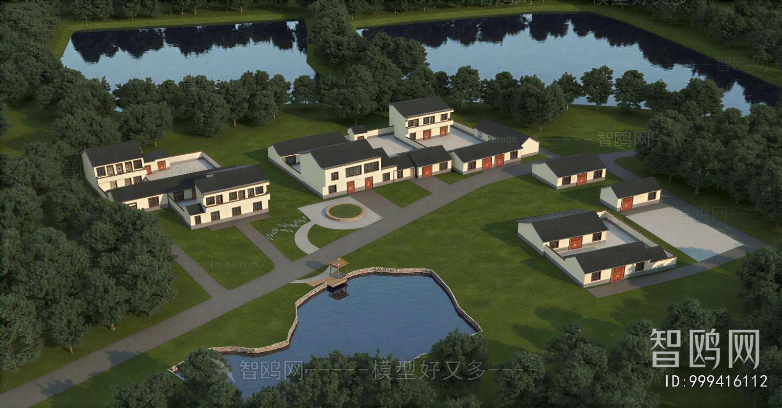 Modern Architectural Bird's-eye View Planning