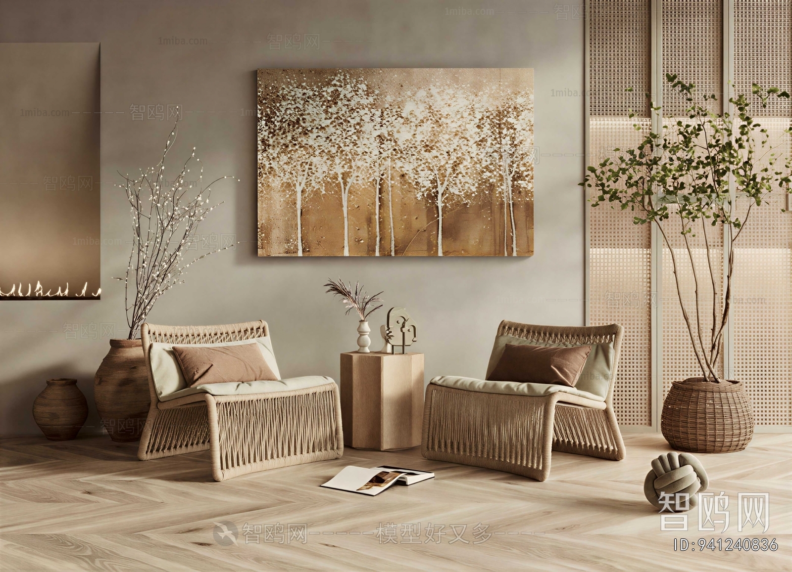Wabi-sabi Style Lounge Chair