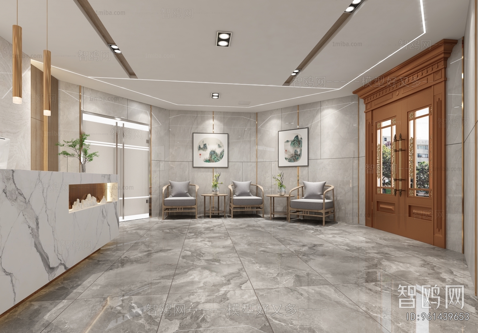 New Chinese Style Office Reception Desk