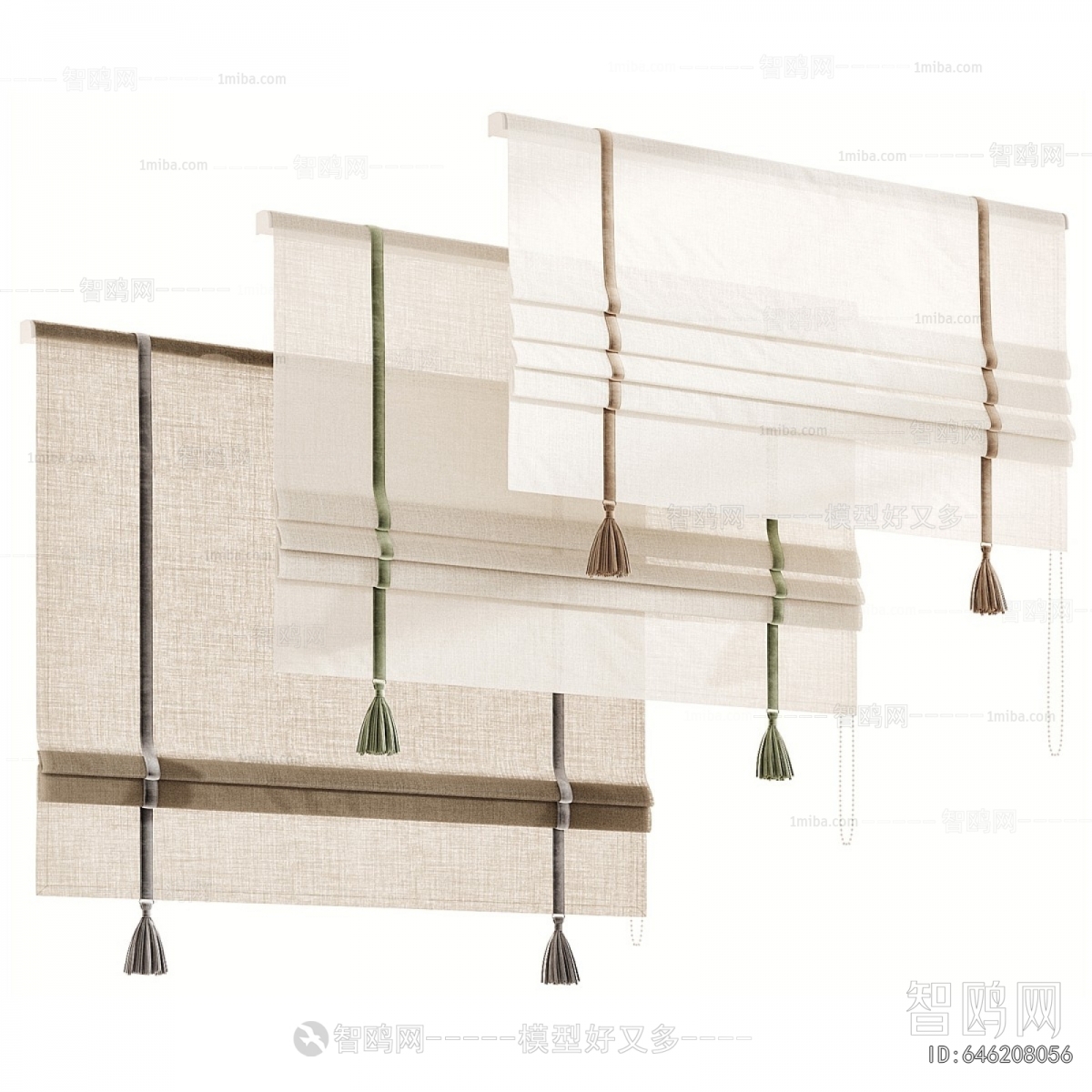 New Chinese Style Roman Curtain