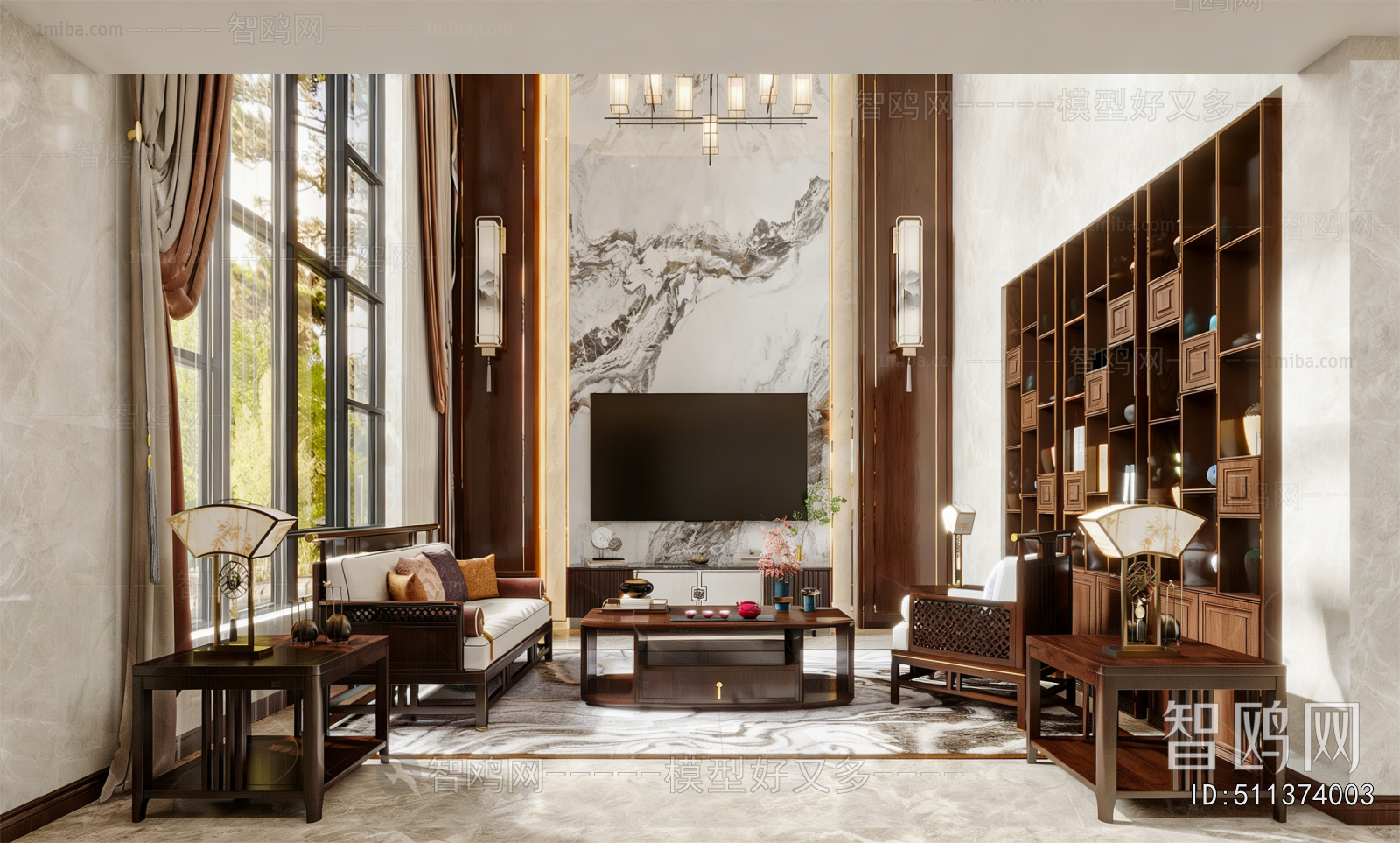 New Chinese Style A Living Room