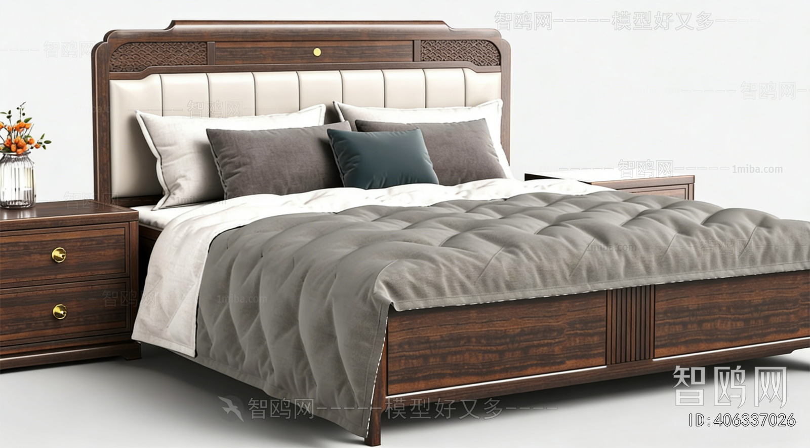 New Chinese Style Double Bed