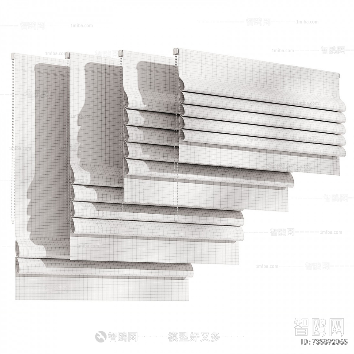 New Chinese Style Roman Curtain