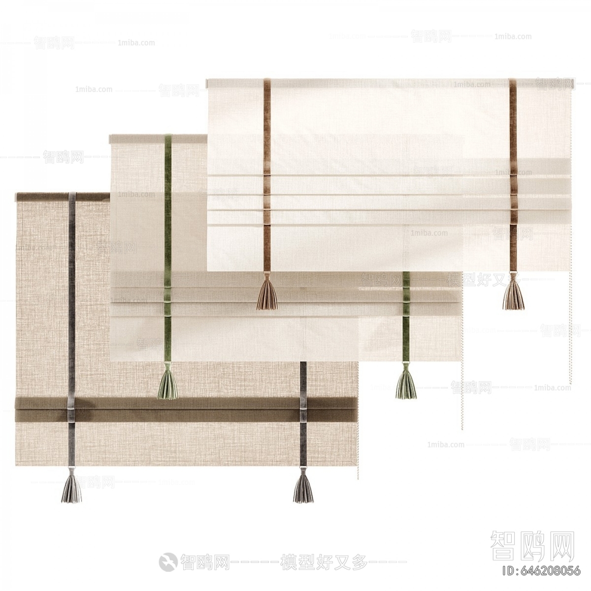 New Chinese Style Roman Curtain